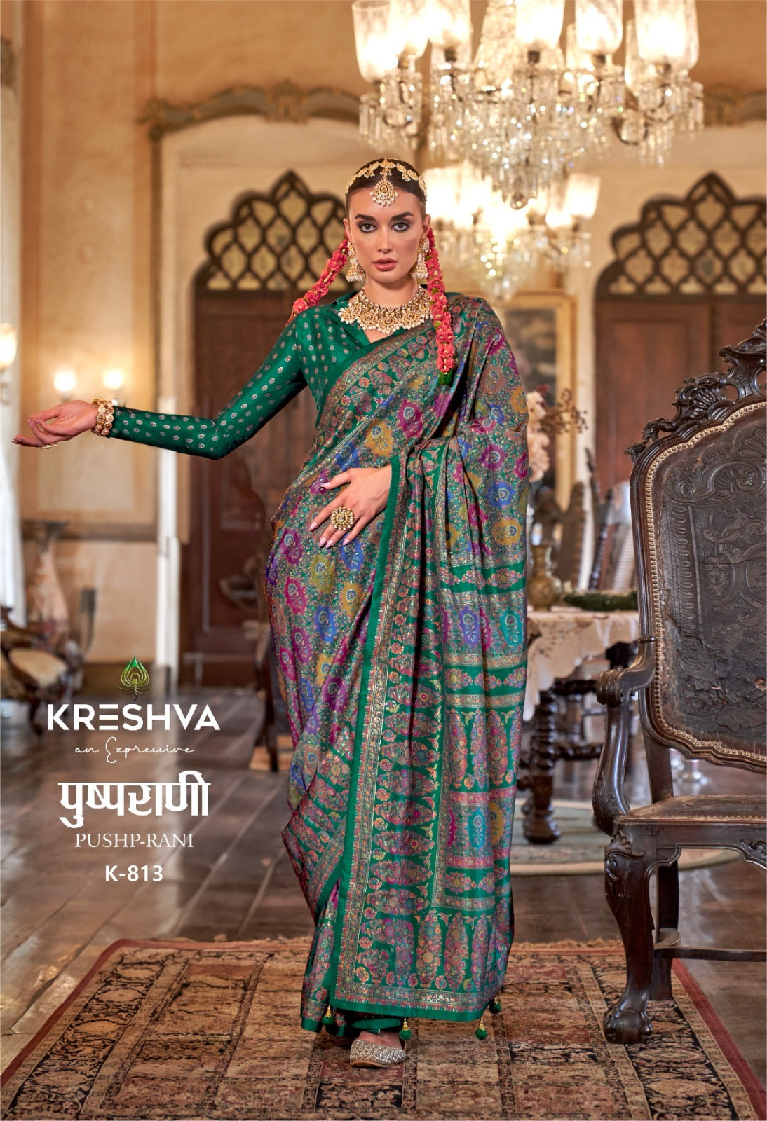 813 Pushpa Rani Kreshva Print Sarees