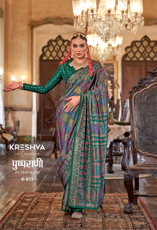813 Pushpa Rani Kreshva Print Sarees