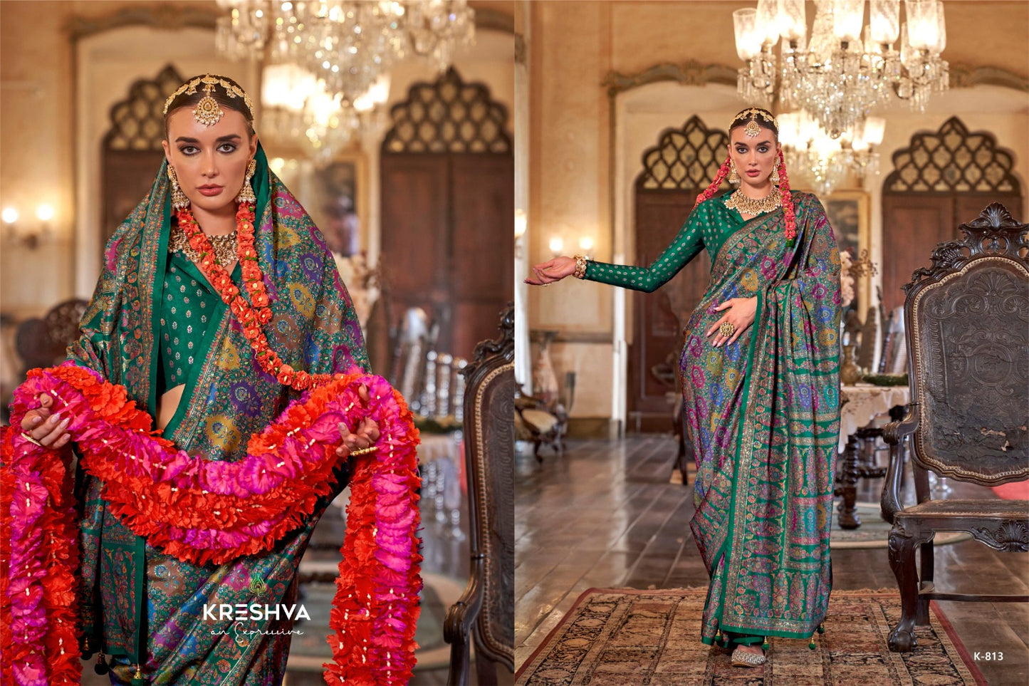 813 Pushpa Rani Kreshva Print Sarees