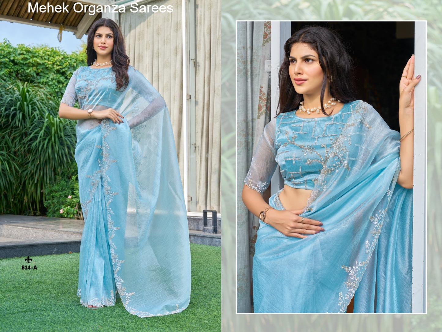 814A Mehek Organza Sarees
