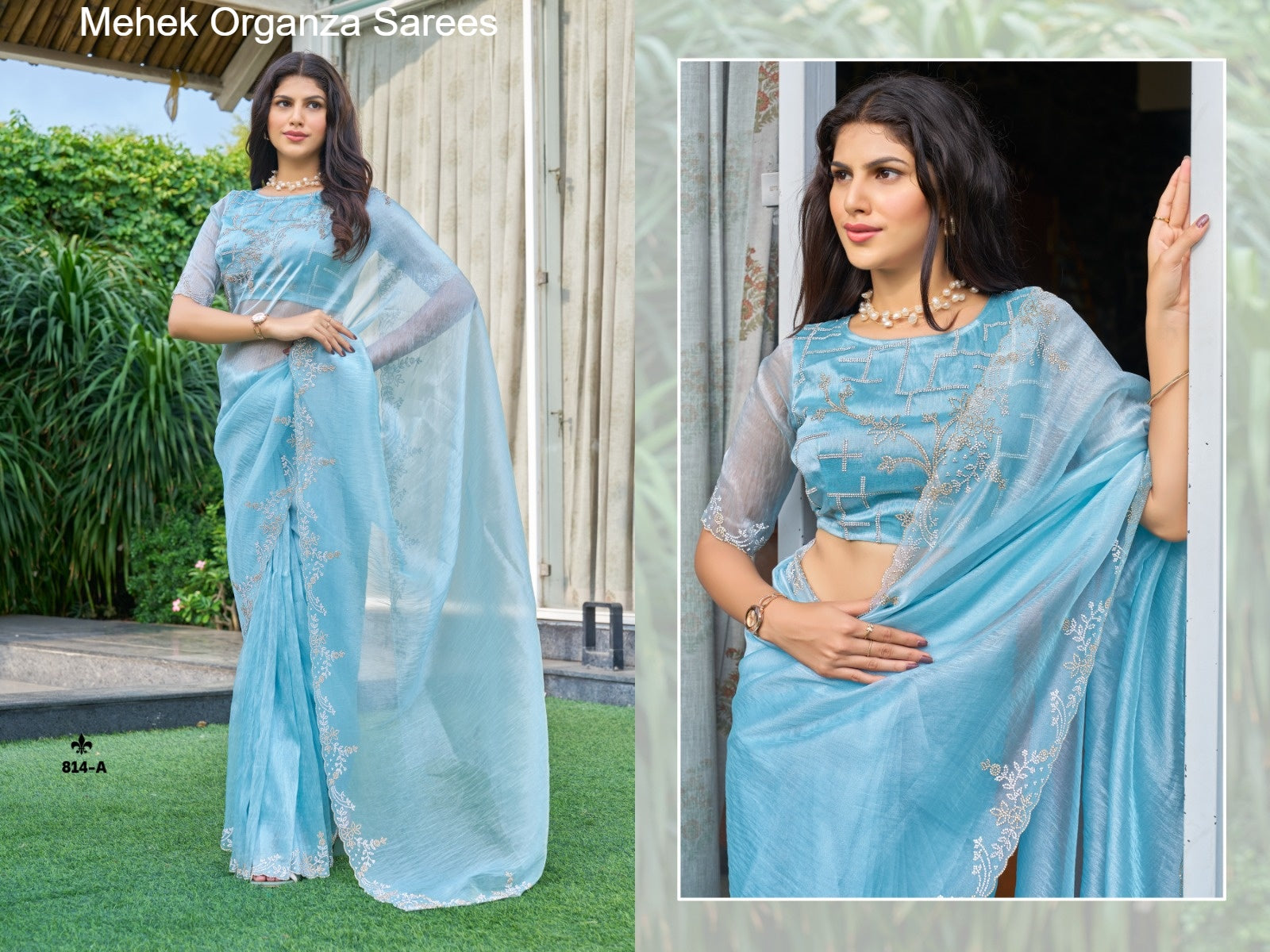 814A Mehek Organza Sarees