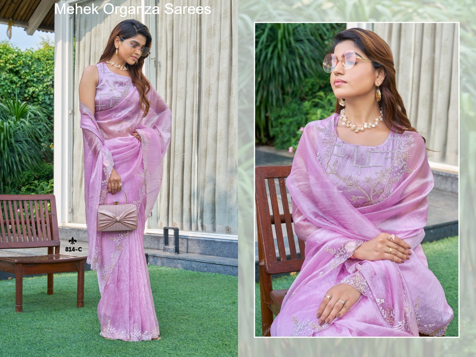 814C Mehek Organza Sarees