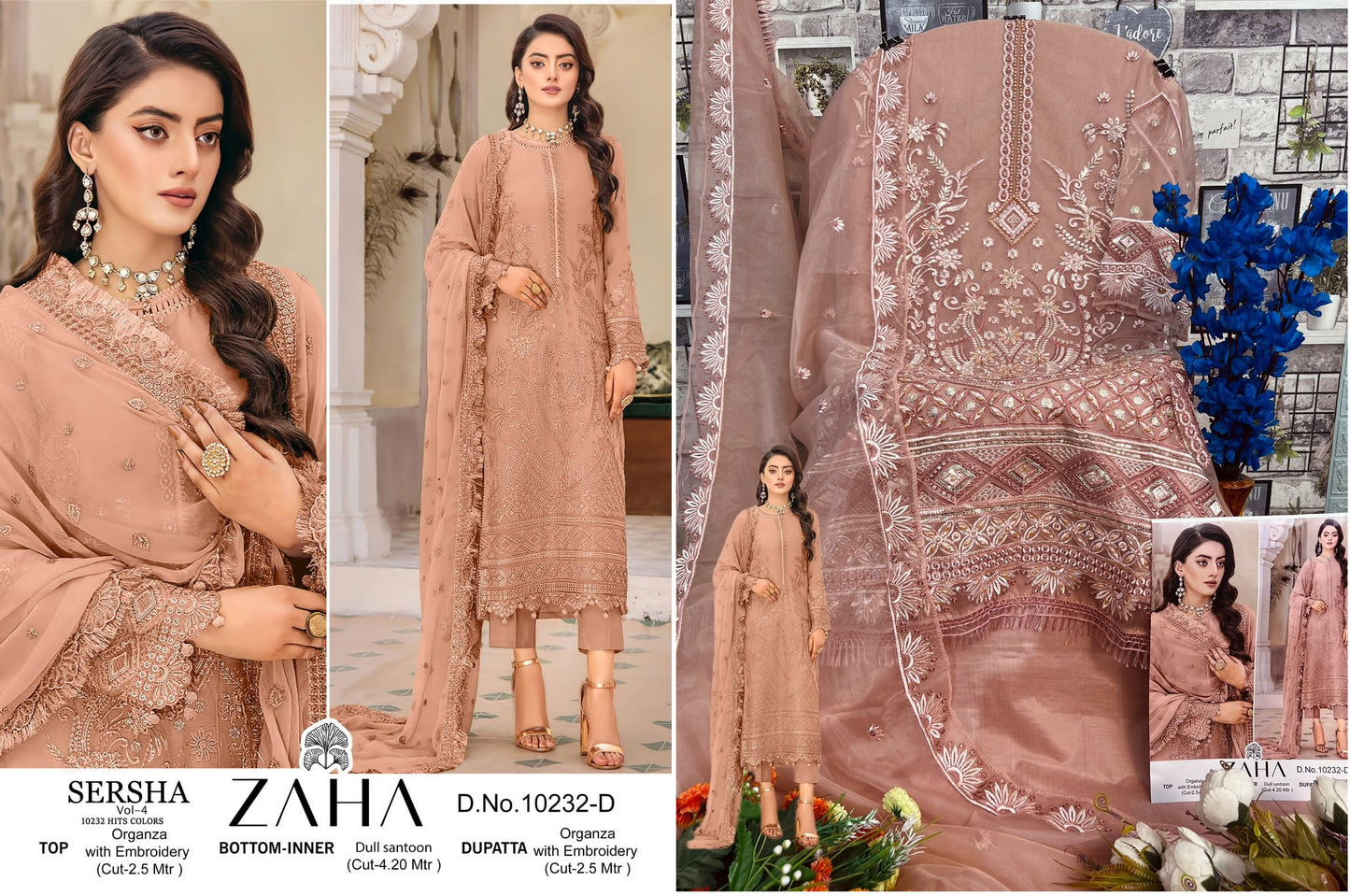 10232D Zaha Pakistani Salwar Suits