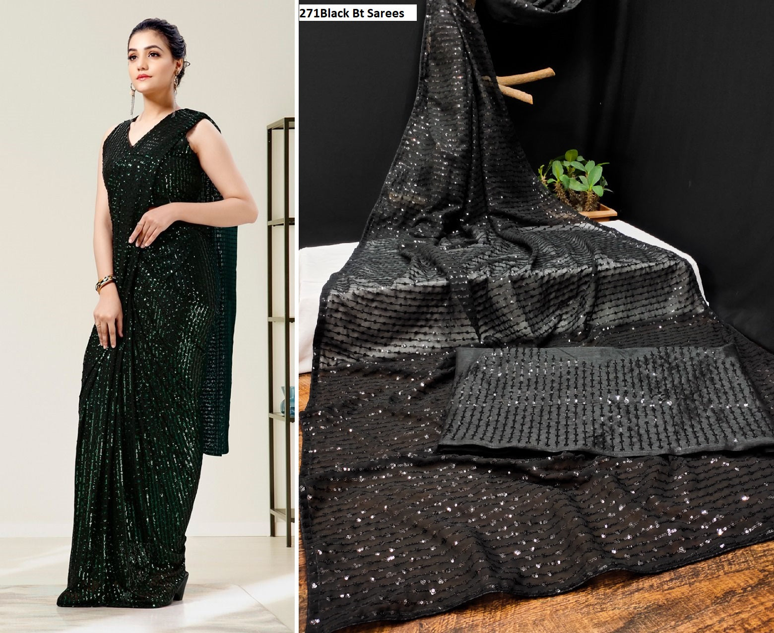 271Black Bt Sarees