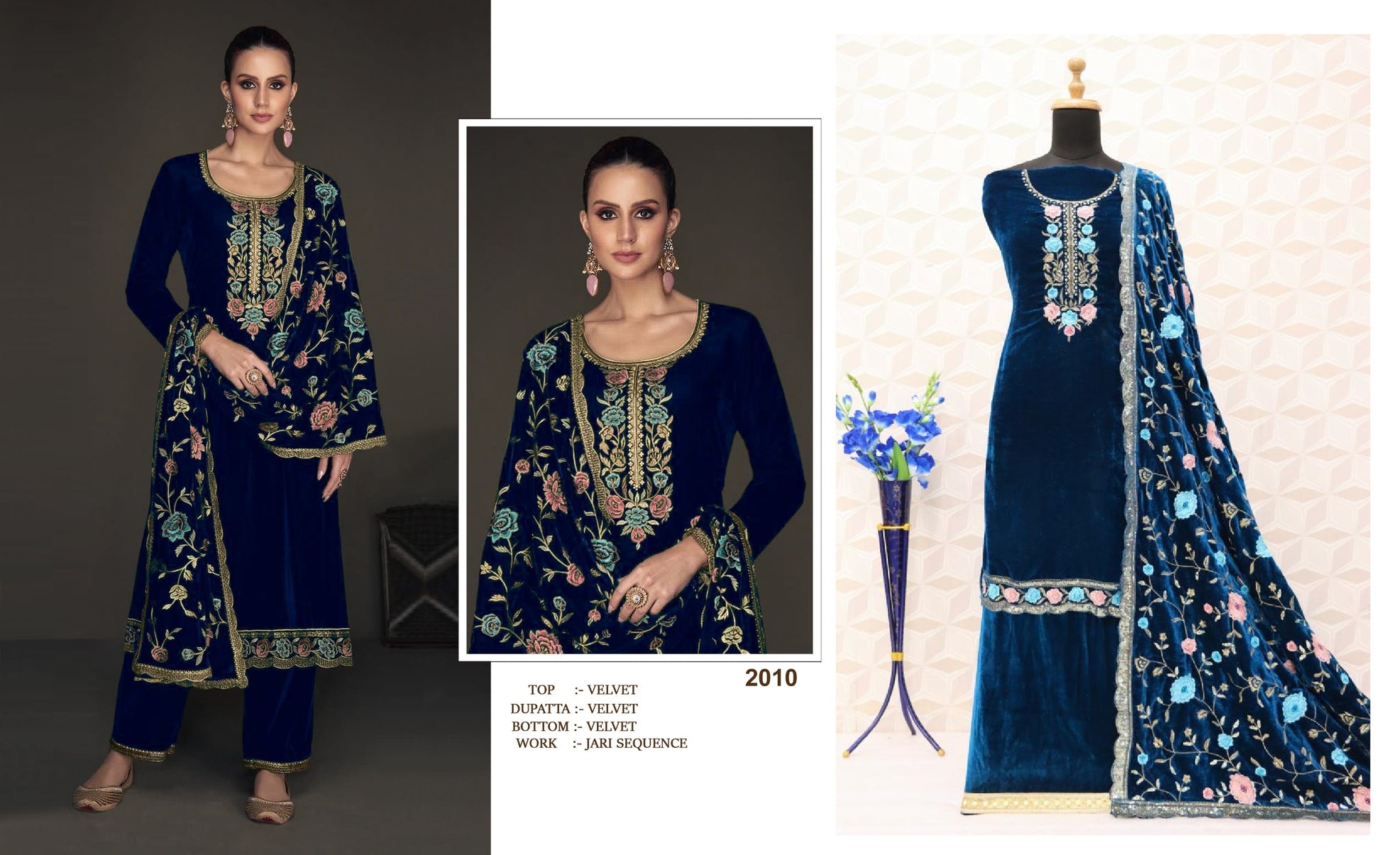 2010Navy Blue Safa Creation Pakistani Salwar Suits
