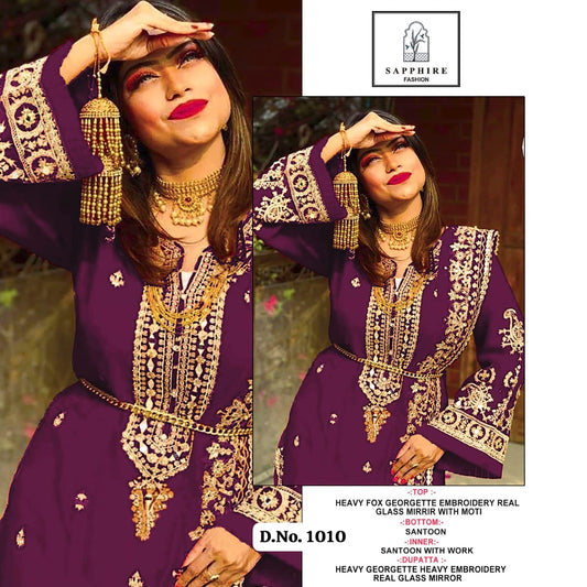 1010 Wine Sapphire Pakistani Salwar Suits