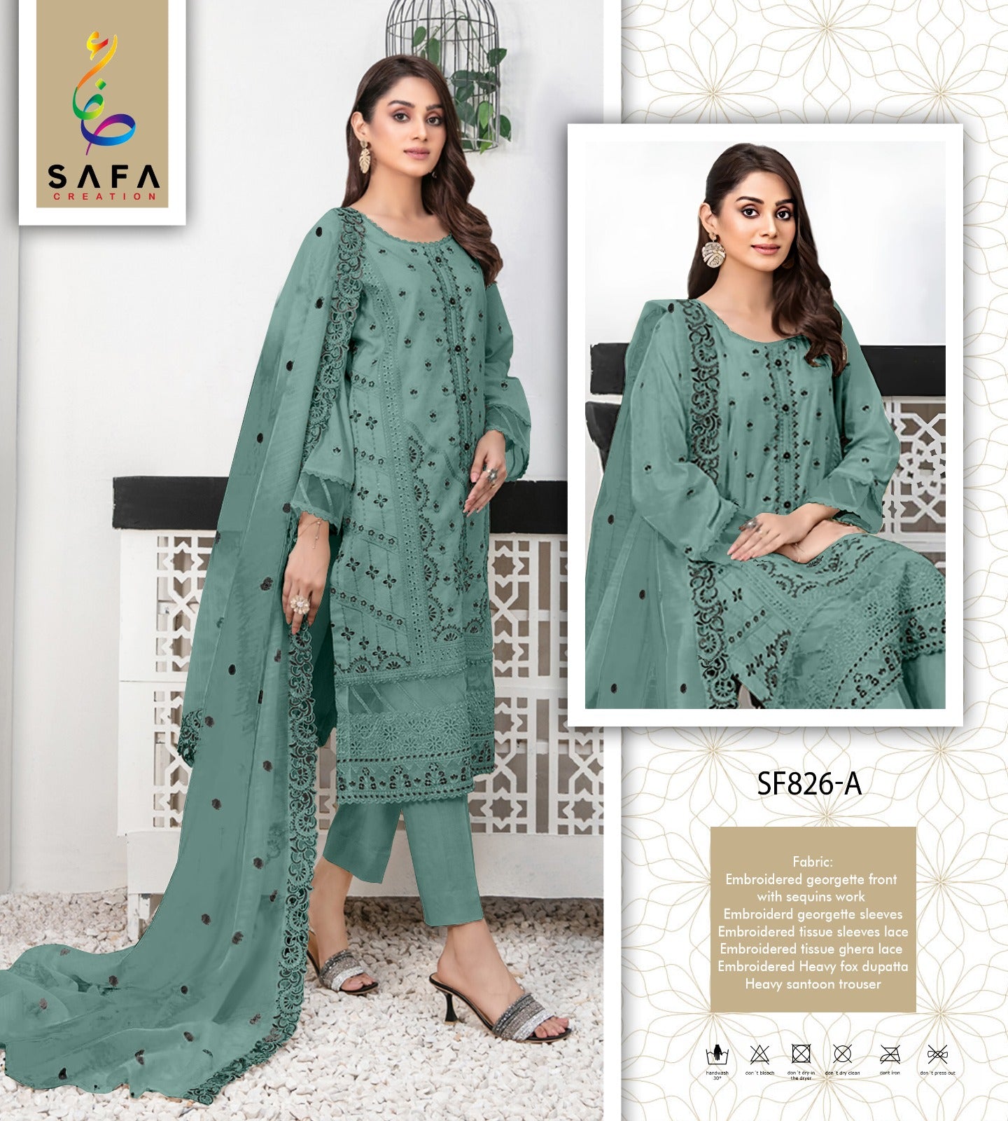 826A Safa Creation Pakistani Salwar Suits