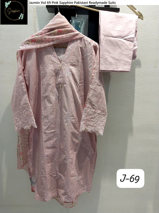 Jazmin Vol 69 Pink Sapphire Pakistani Readymade Suits