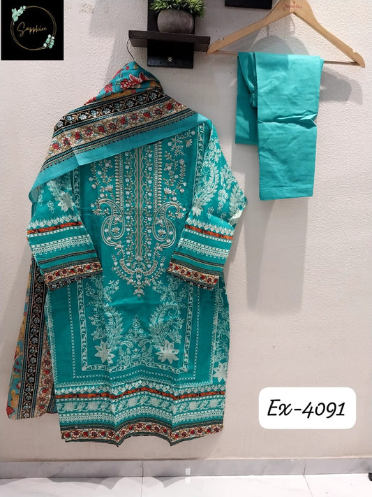 Vol 4091 Sky Blue Sapphire Pakistani Readymade Suits