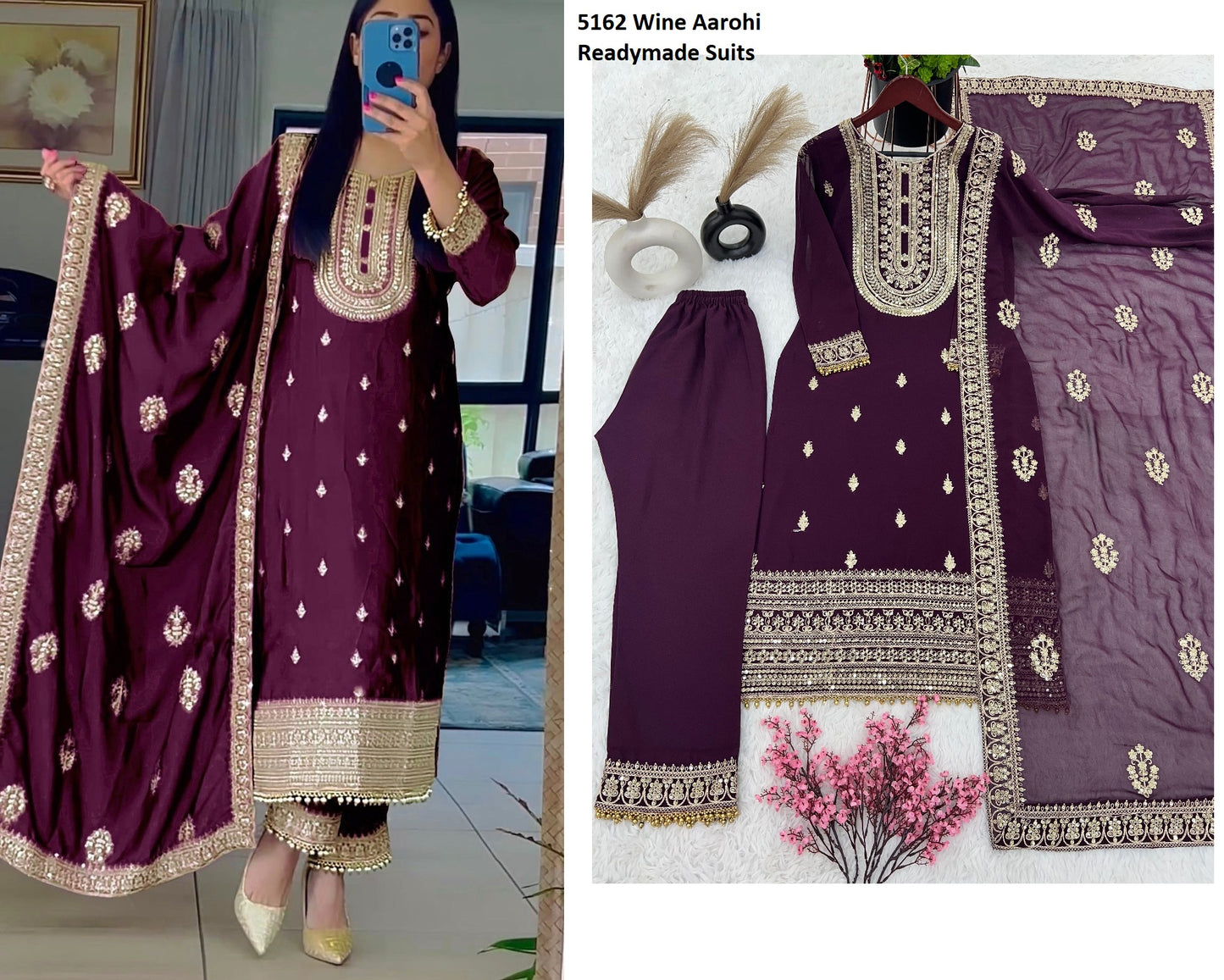 5162 Wine Aarohi Readymade Suits