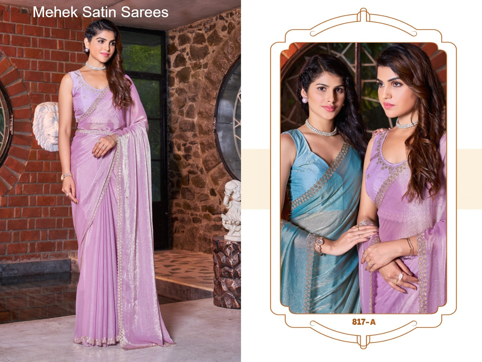817A Mehek Satin Sarees