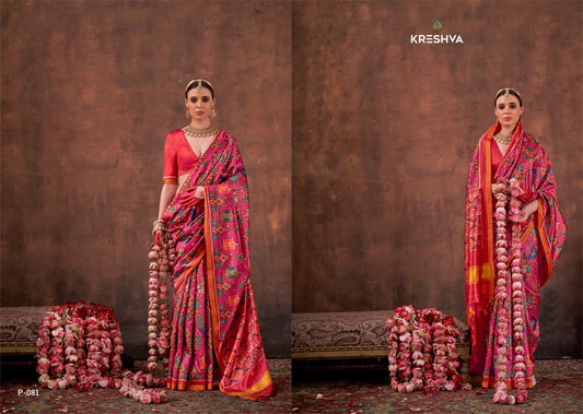 81 Patola Essence Kreshva Twill Pv Silk Sarees
