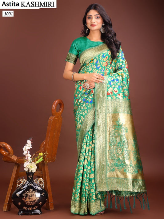 1001 Kashmiri Astita Lichi Silk Sarees