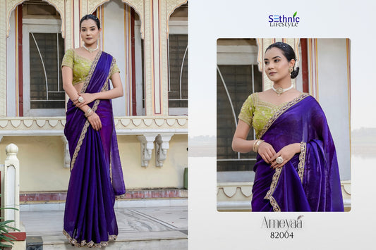 82004 Ameyaa Sethnic Satin Velvet Sarees