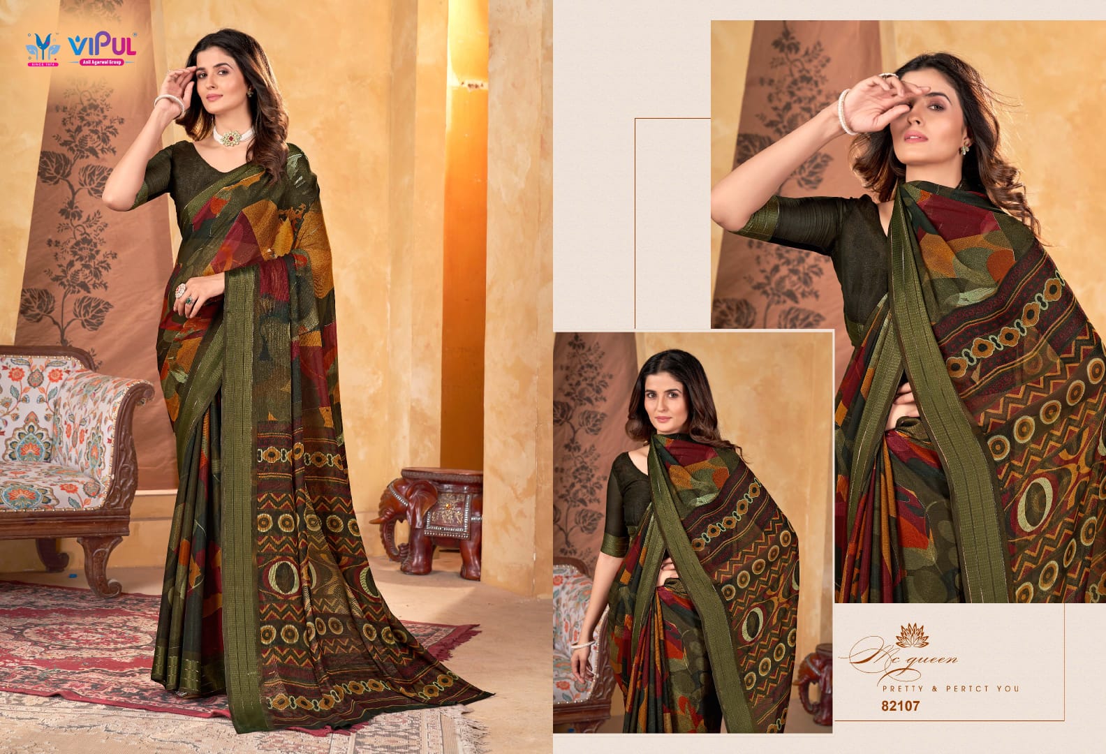 82107 Madhvi Vol 2 Vipul Chiffon Sarees