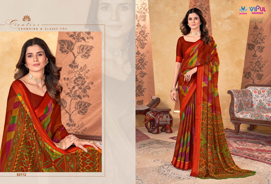 82112 Madhvi Vol 2 Vipul Chiffon Sarees