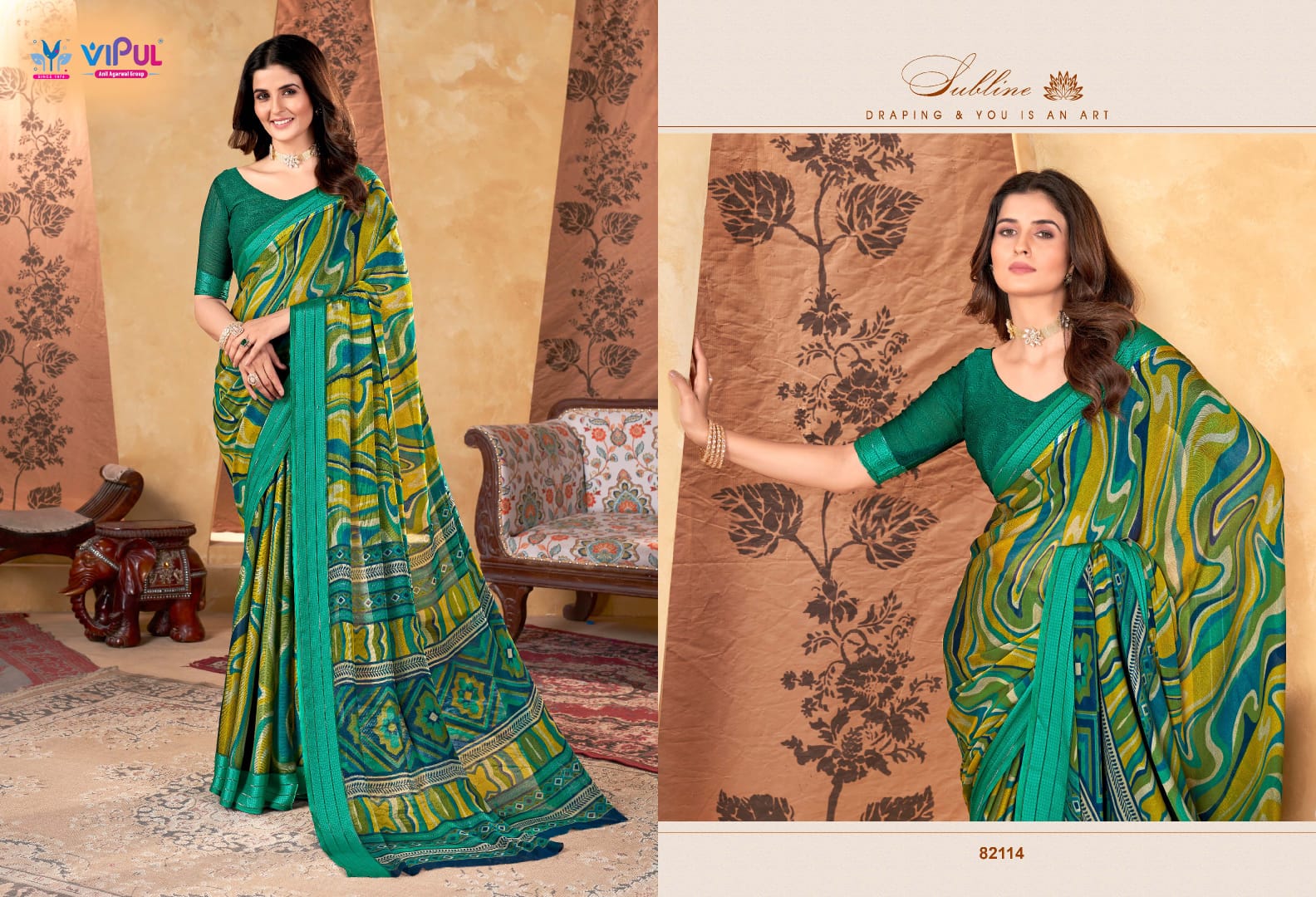 82114 Madhvi Vol 2 Vipul Chiffon Sarees