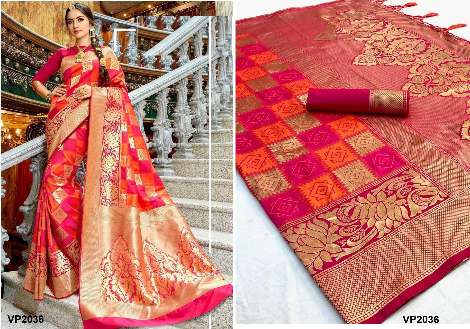 2036 Fashion Berry Sarees