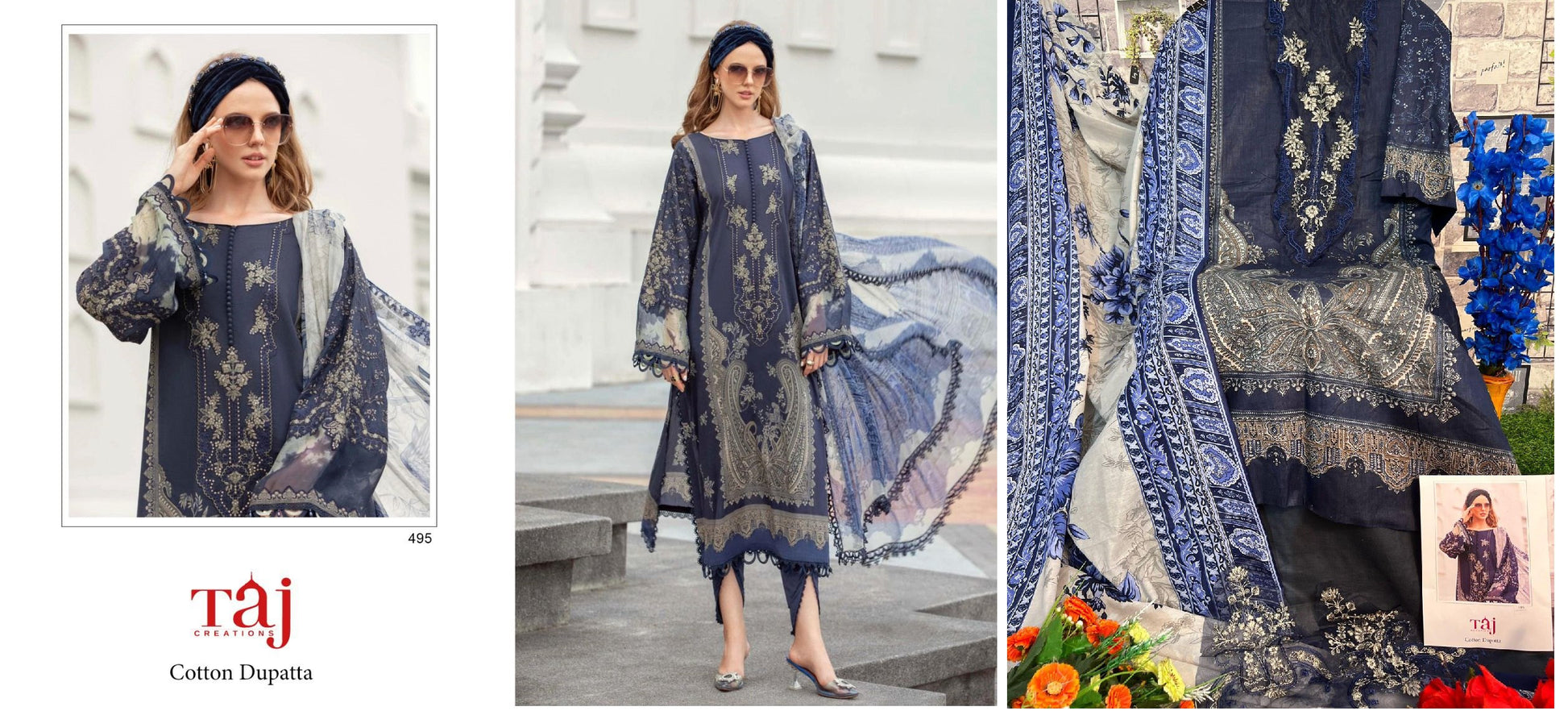 495 Taj Creations Pakistani Salwar Suits