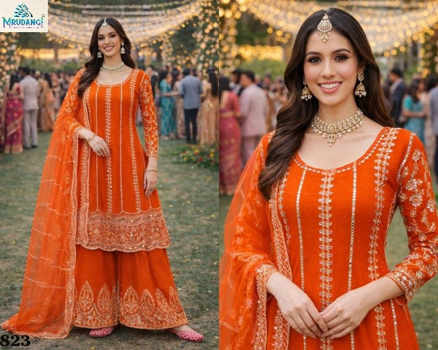 823 Ruby Vol 2 Mrudangi Premium Chinon Pakistani Readymade Suits