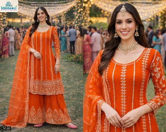 823 Ruby Vol 2 Mrudangi Premium Chinon Pakistani Readymade Suits