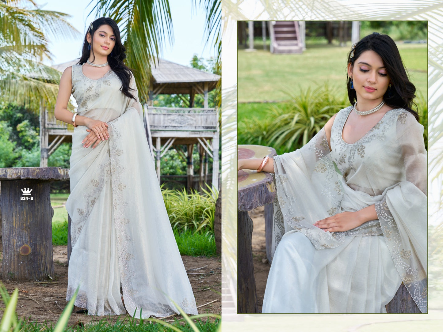 824B Mehek Handwork Sarees