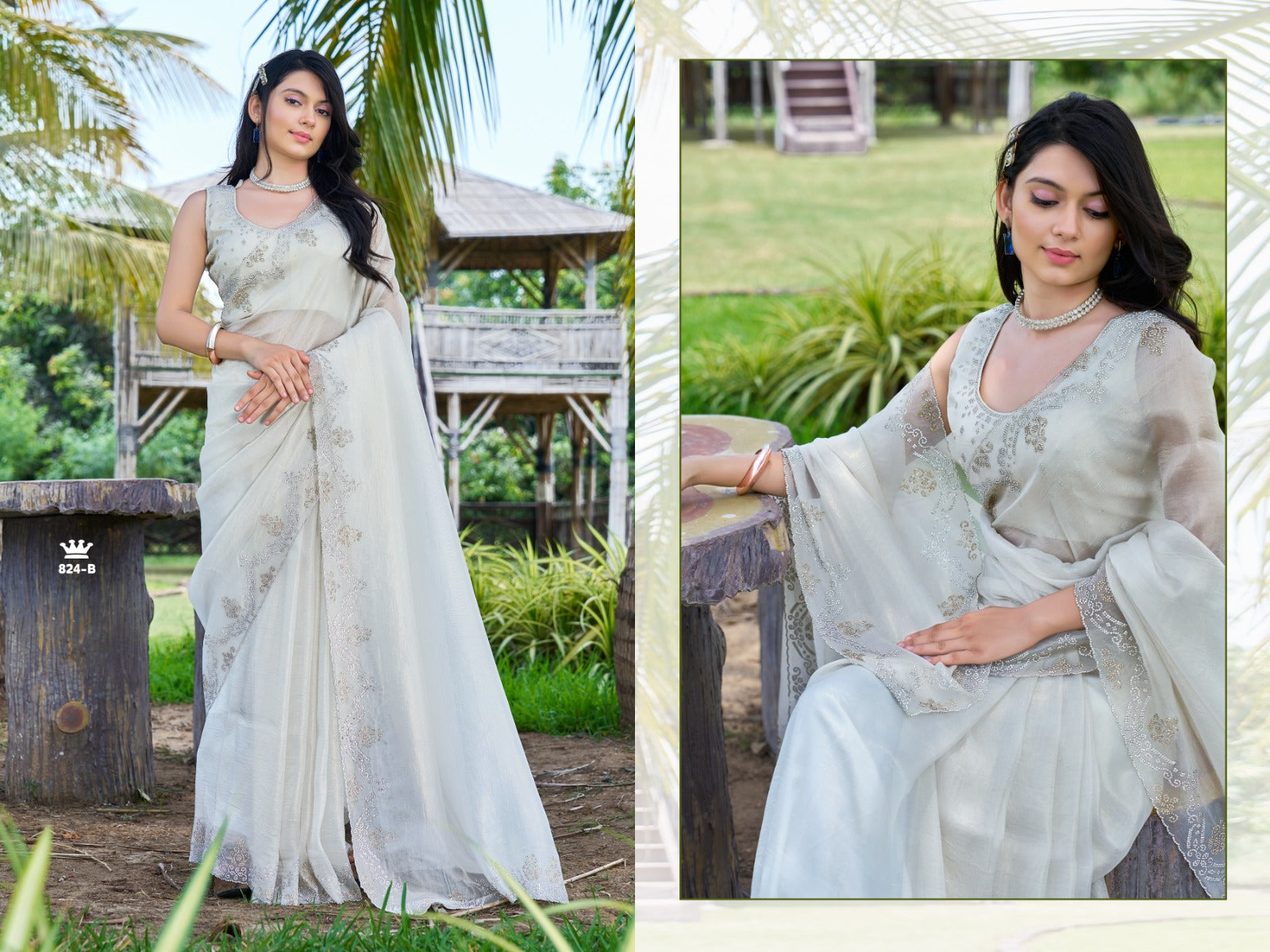 824B Mehek Handwork Sarees