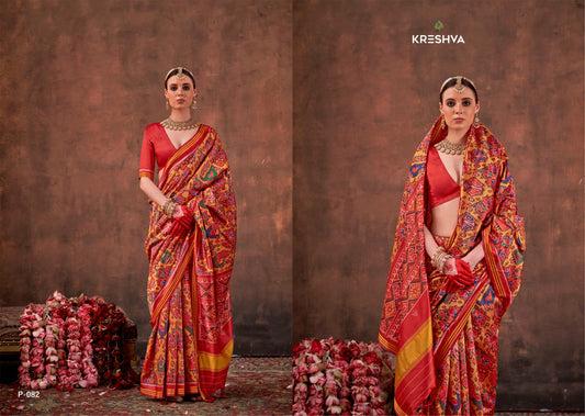82 Patola Essence Kreshva Twill Pv Silk Sarees