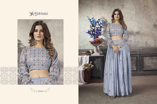 2044 Frill And Flare Vol 5 Shubhkala Croptop Skirt Set