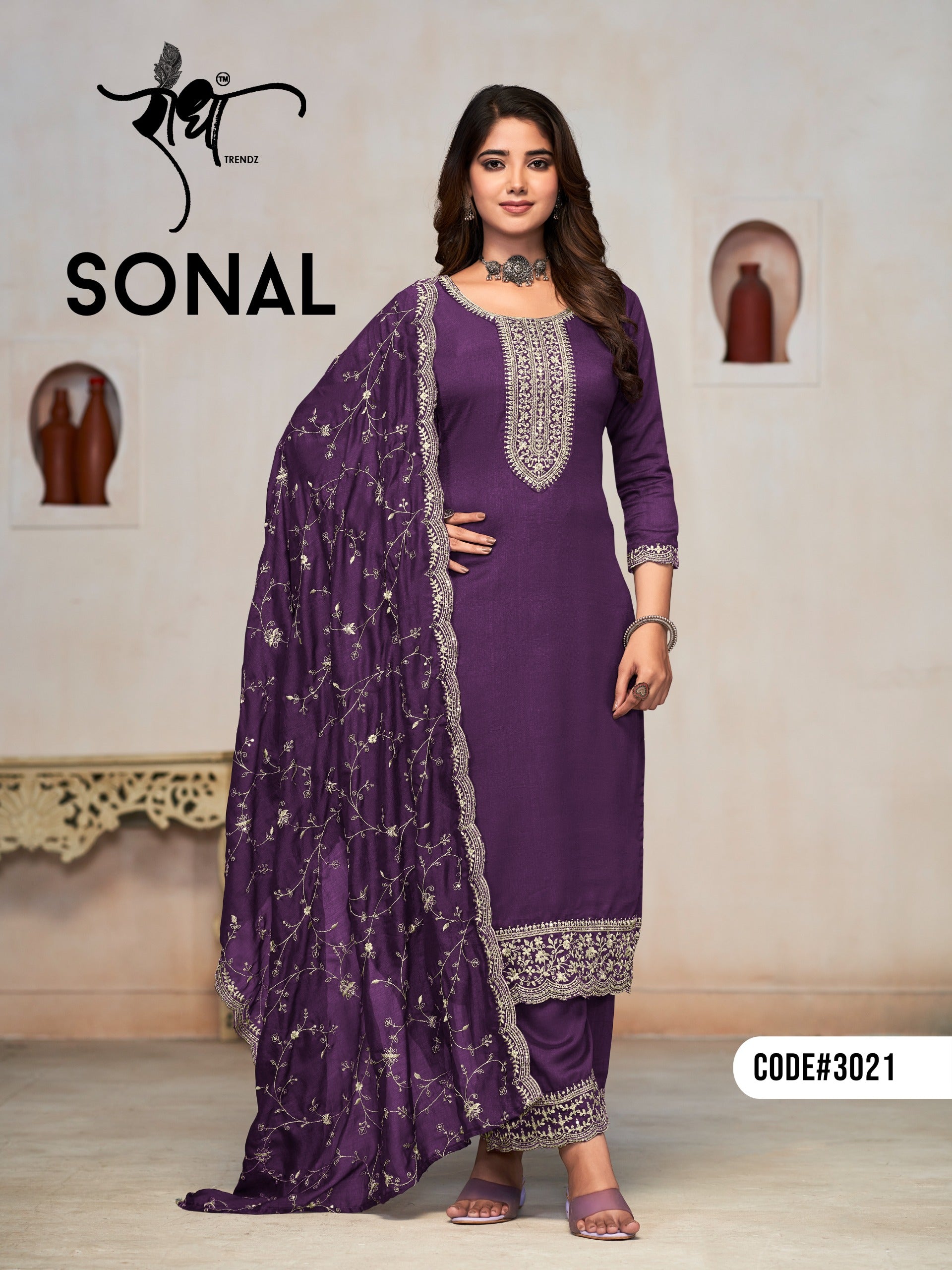 3021 Sonal 3 Radha Unstitched Suits