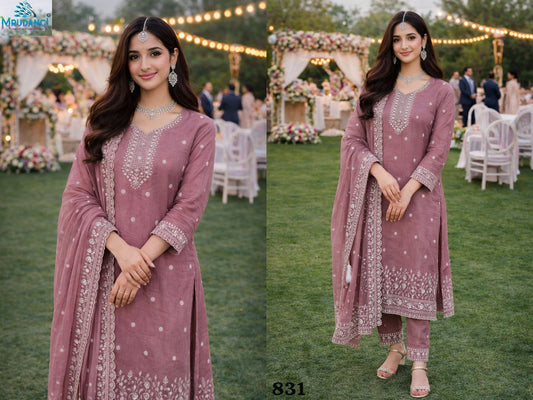 831 Keshvi Mrudangi Gold Crush Readymade Suits