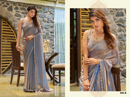 834B Mehek Satin Silk Sarees