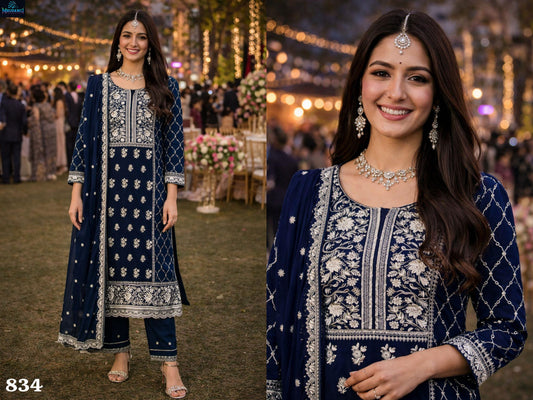 834 Hoor Mrudangi Premium Georgette Readymade Suits