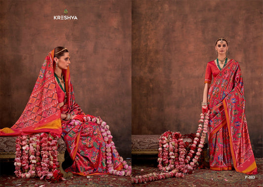 83 Patola Essence Kreshva Twill Pv Silk Sarees