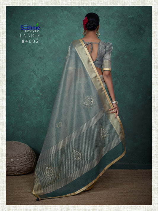 84002 Taarini Sethnic Linen Tissue Sarees