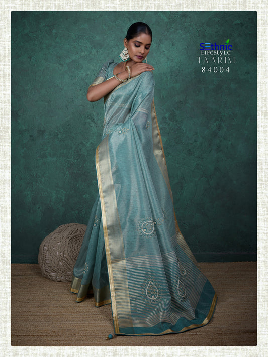 84004 Taarini Sethnic Linen Tissue Sarees