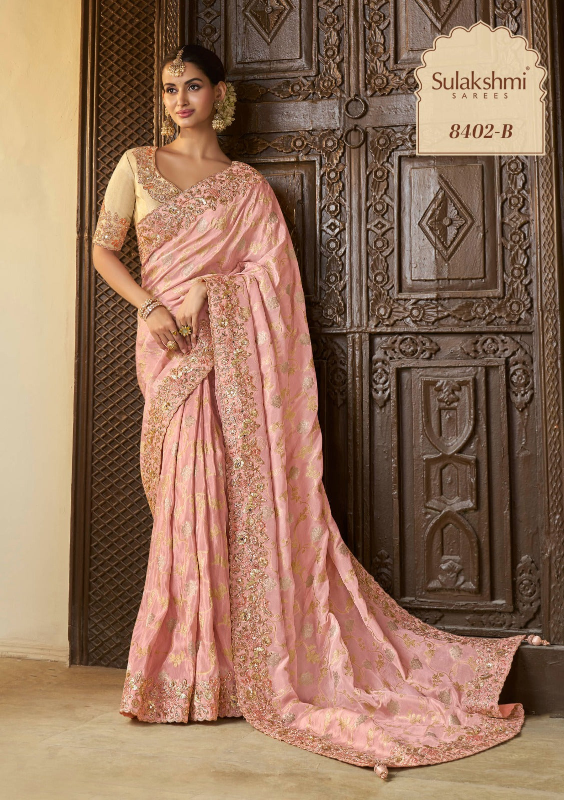 8402B Wedding Saga Sulakshmi Prints Stone Sarees