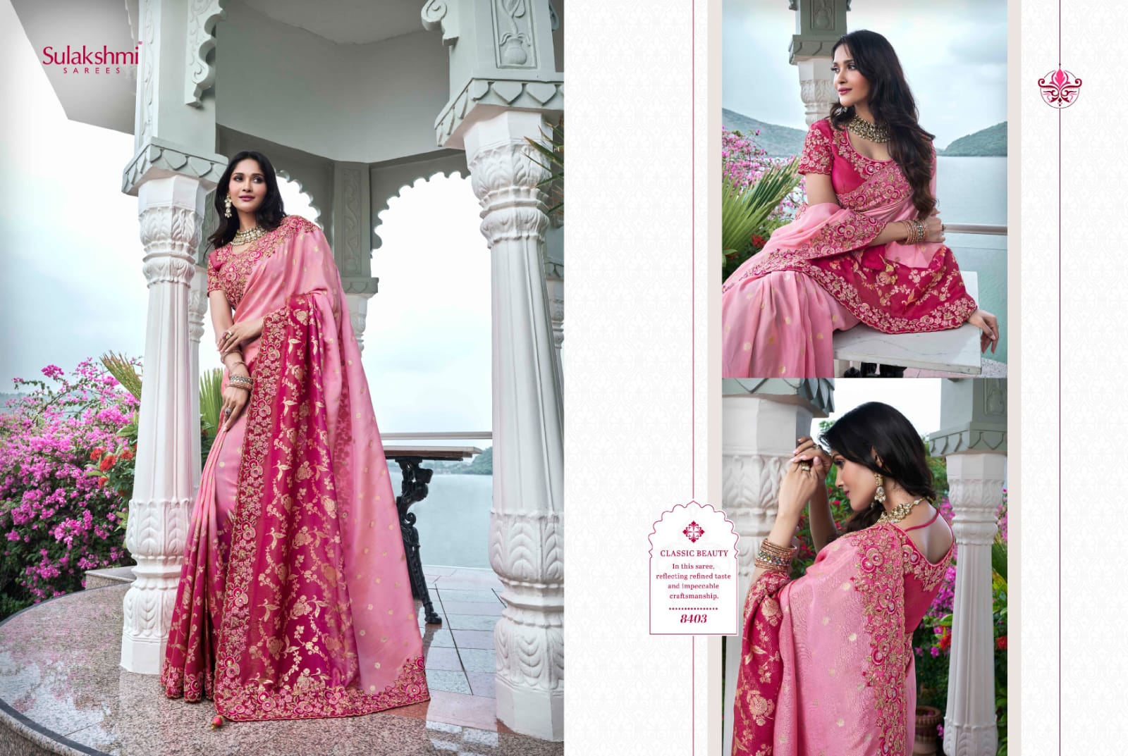 8403 The Wedding Saga Sulakshmi Prints Mirror Work Sarees