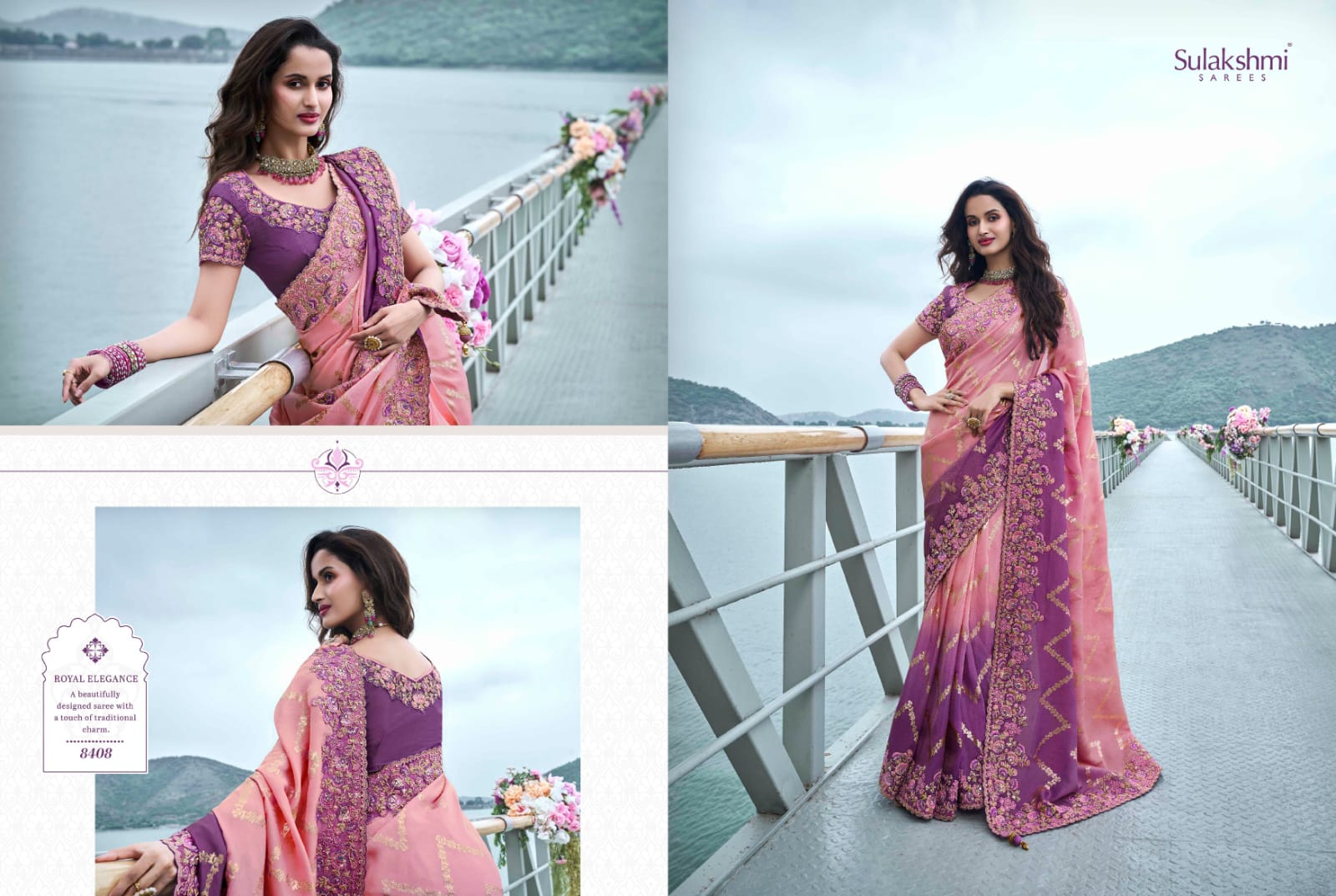8408 The Wedding Saga Sulakshmi Prints Mirror Work Sarees