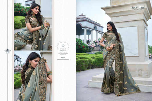 8409 The Wedding Saga Sulakshmi Prints Mirror Work Sarees