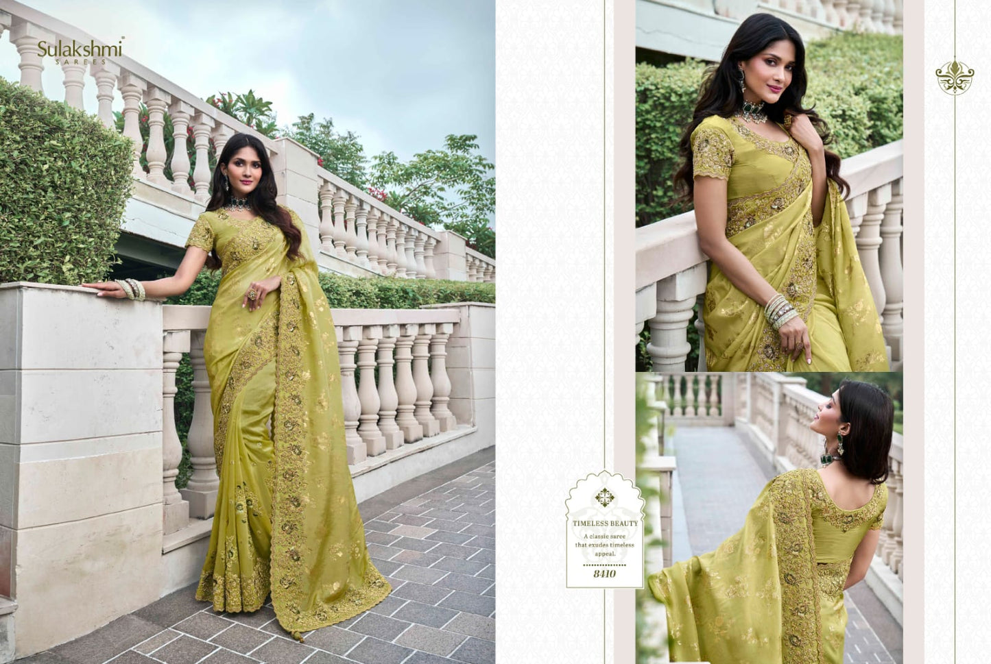 8410 The Wedding Saga Sulakshmi Prints Mirror Work Sarees