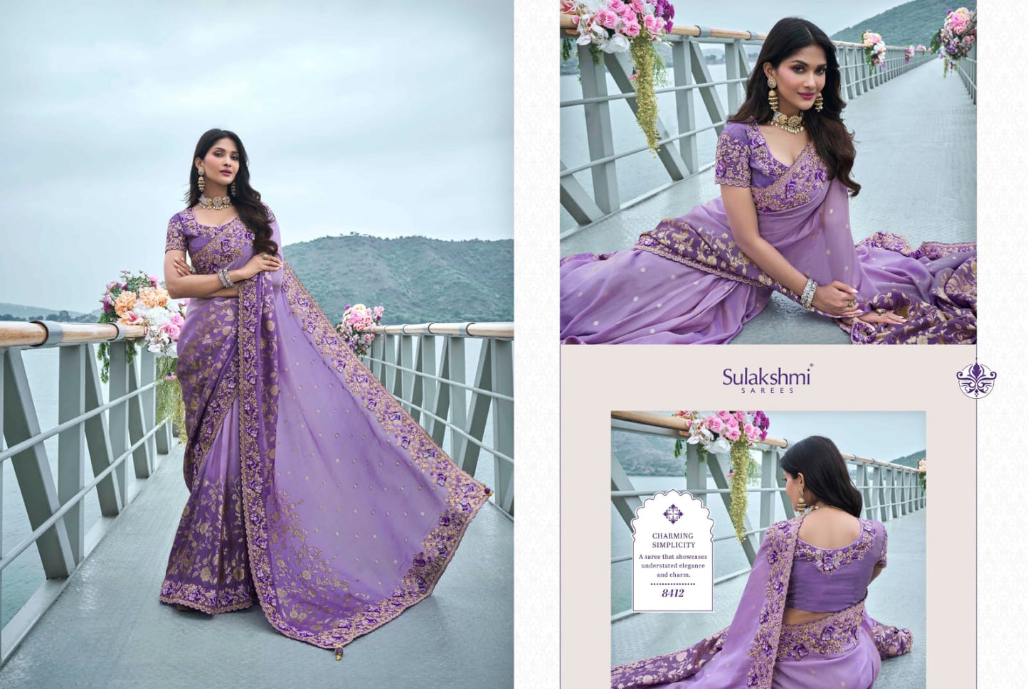 8412 The Wedding Saga Sulakshmi Prints Mirror Work Sarees