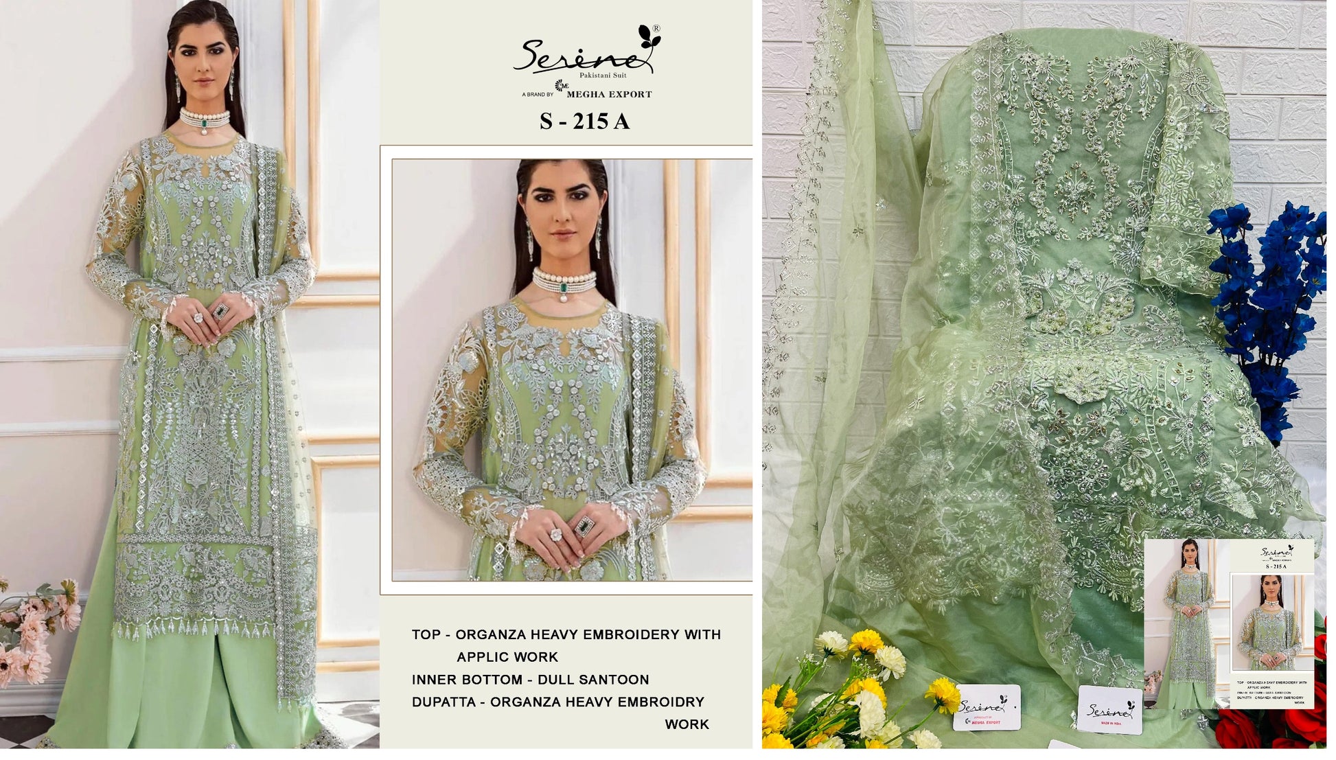 S-215A Serine Pakistani Salwar Suits