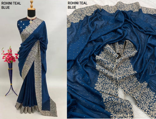 Rohini Teal Blue Bt Sarees