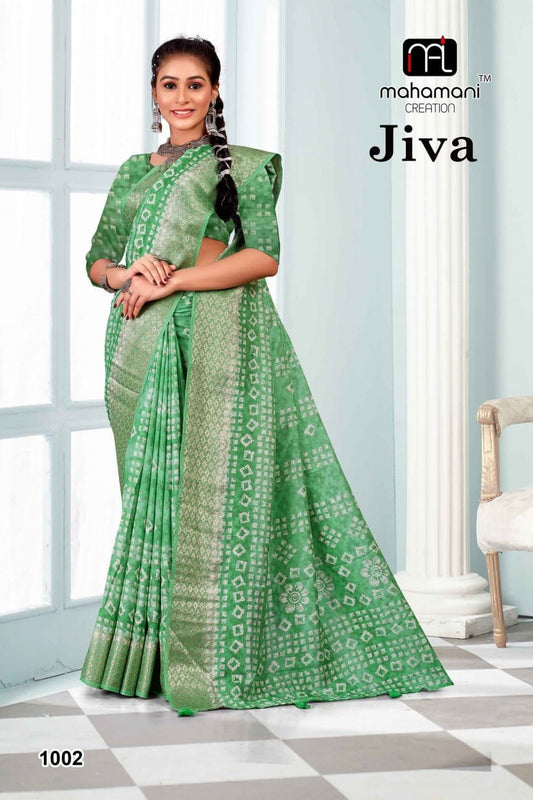 1002 Jiva Mahamani Creation Sarees