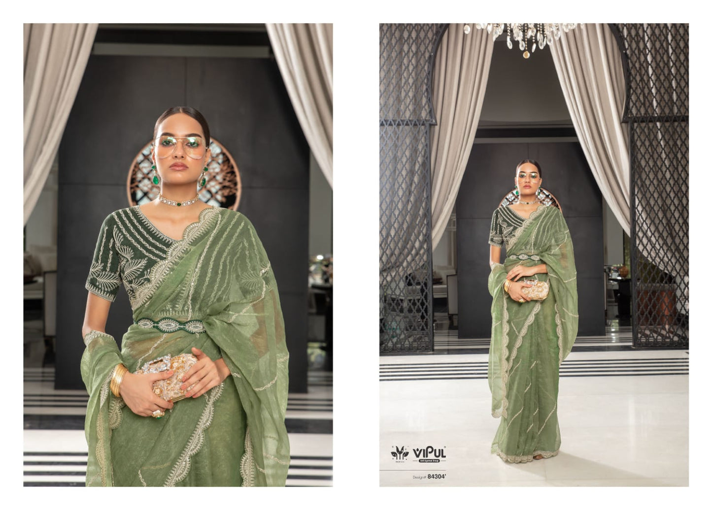 84304 Lehar Vipul Organza Sarees