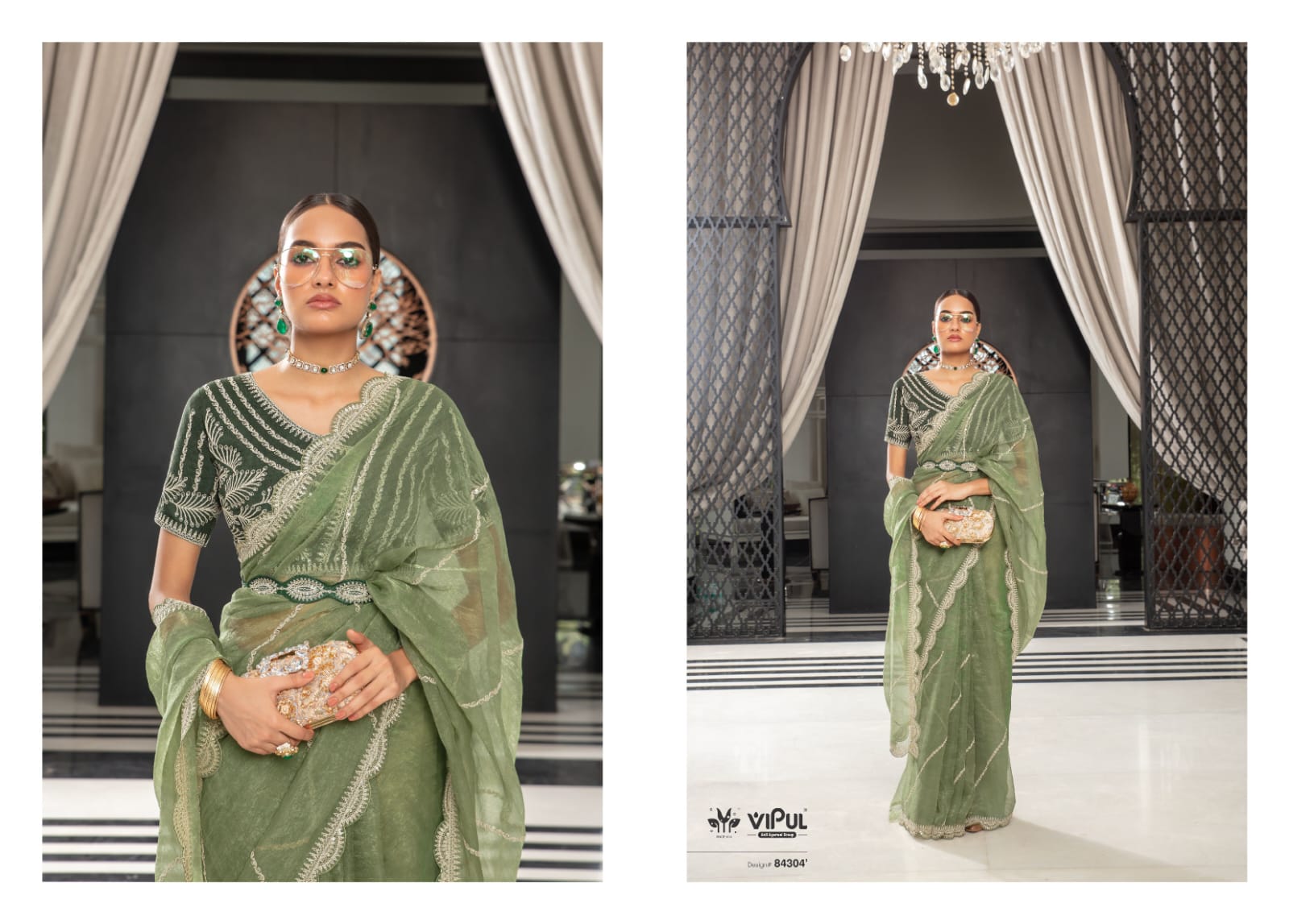 84304 Lehar Vipul Organza Sarees