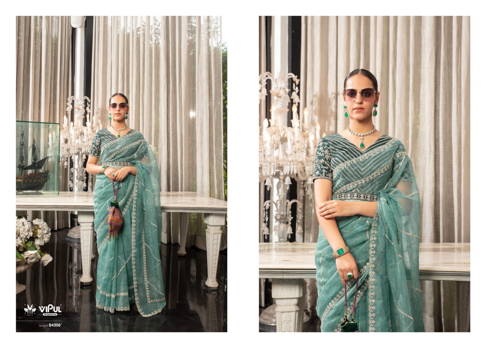 84306 Lehar Vipul Organza Sarees
