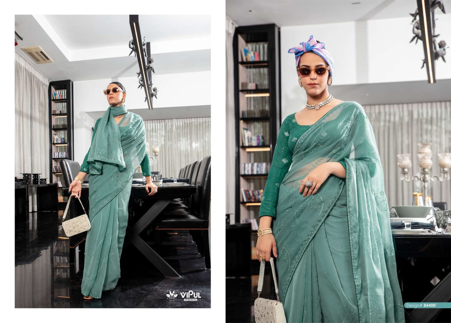 84406 Swara Vipul Chiffon Sarees