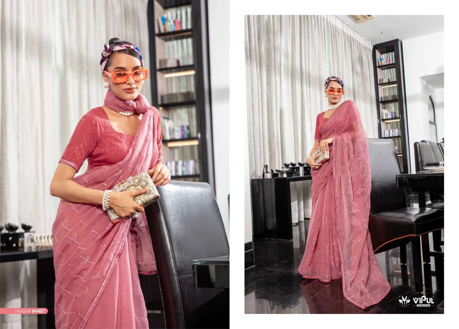 84407 Swara Vipul Chiffon Sarees